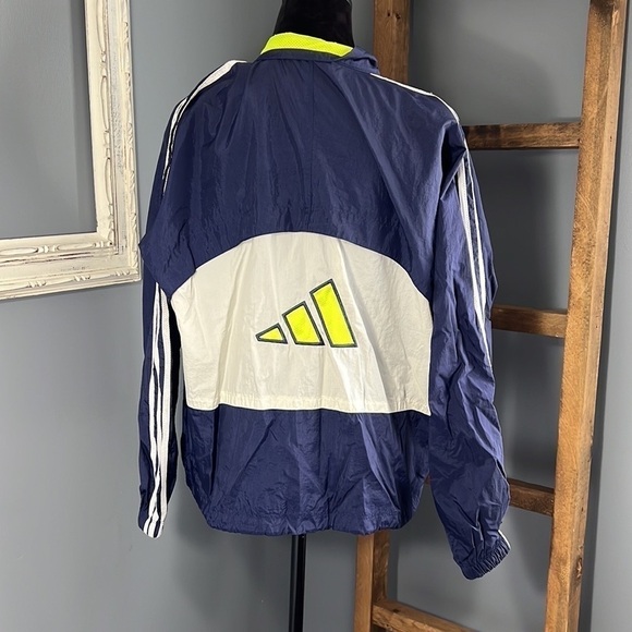 Vintage 90s Adidas Men’s M Windbreaker Jacket Full Zip Big Adidas Logo Back - Picture 7 of 8